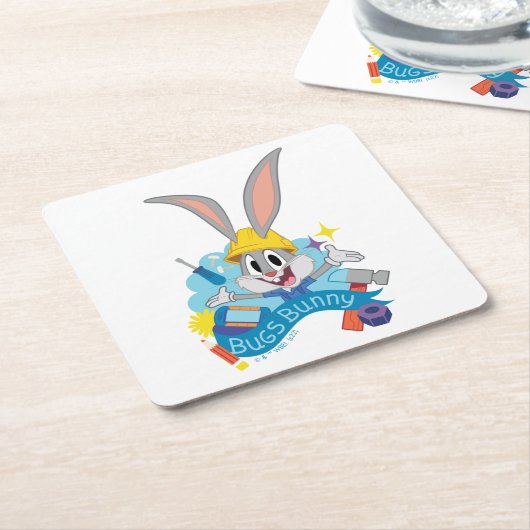 BUGS BUNNY BUILDERS™| BUGS BUNNY™ Character Art Rechteckiger Pappuntersetzer (angewinkelt)