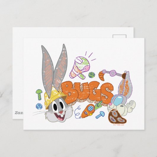 BUGS BUNNY BUILDERS™| BUGS BUNNY™ Sketch Art Postkarte (Vorne/Hinten)
