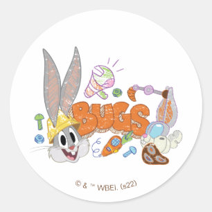 BUGS BUNNY BUILDERS™  BUGS BUNNY™ Skizzenkunst Runder Aufkleber