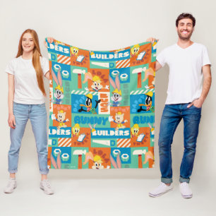 BUGS BUNNY BUILDERS™  Character Grid Pattern Fleecedecke