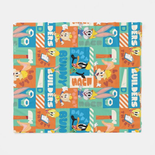 BUGS BUNNY BUILDERS™| Character Grid Pattern Fleecedecke (Vorderseite (Horizontal))
