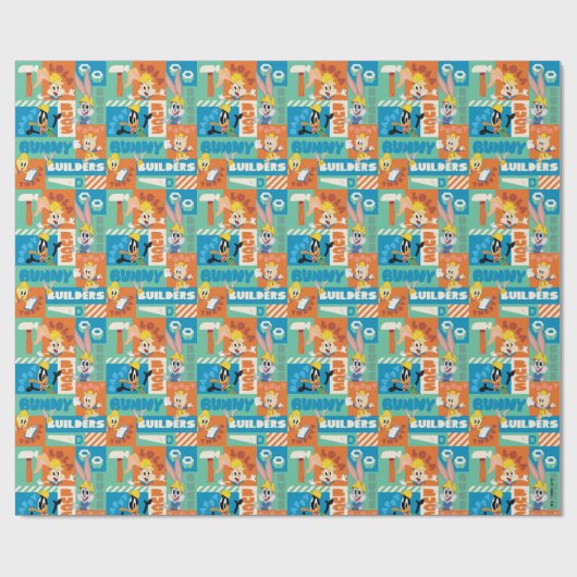 BUGS BUNNY BUILDERS™| Character Grid Pattern Geschenkpapier (Flach)