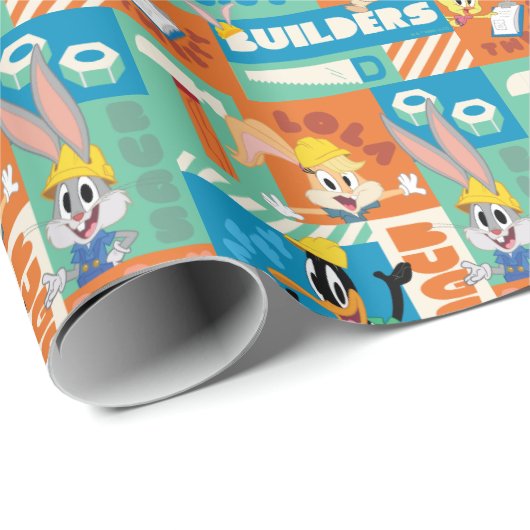 BUGS BUNNY BUILDERS™| Character Grid Pattern Geschenkpapier (Rolleneckpunkt)