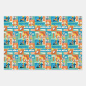 BUGS BUNNY BUILDERS™| Character Grid Pattern Geschenkpapier Set (Vorderseite 2)