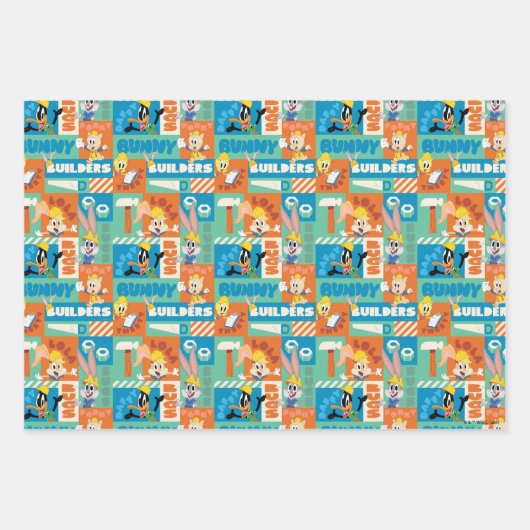 BUGS BUNNY BUILDERS™| Character Grid Pattern Geschenkpapier Set (Vorderseite 2)
