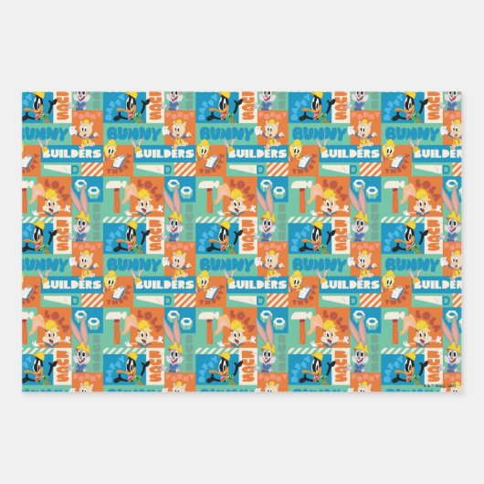 BUGS BUNNY BUILDERS™| Character Grid Pattern Geschenkpapier Set (Vorderseite)