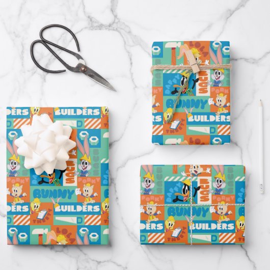 BUGS BUNNY BUILDERS™| Character Grid Pattern Geschenkpapier Set (Vorderseite)