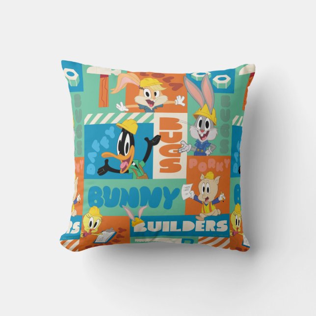 BUGS BUNNY BUILDERS™| Character Grid Pattern Kissen (Vorderseite)