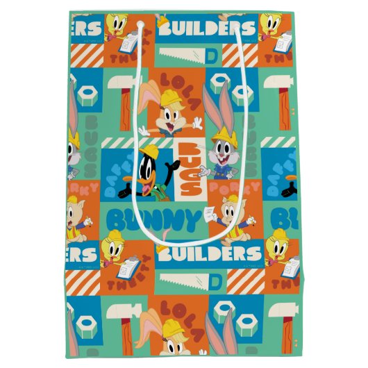 BUGS BUNNY BUILDERS™| Character Grid Pattern Mittlere Geschenktüte (Rückseite)