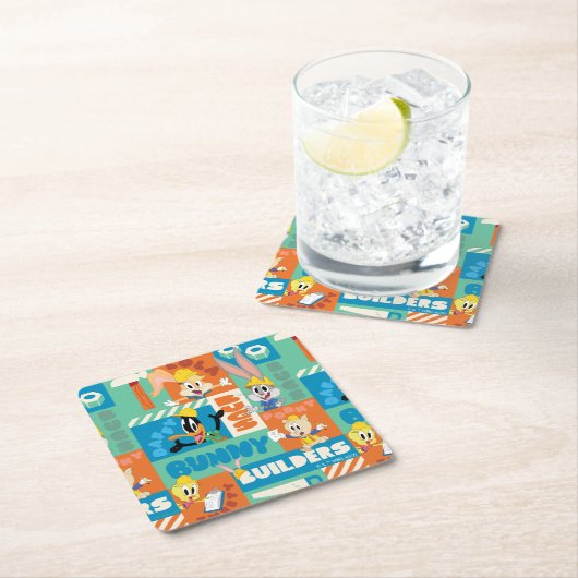 BUGS BUNNY BUILDERS™| Character Grid Pattern Rechteckiger Pappuntersetzer (Vor Ort)
