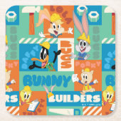 BUGS BUNNY BUILDERS™| Character Grid Pattern Rechteckiger Pappuntersetzer (Vorderseite)