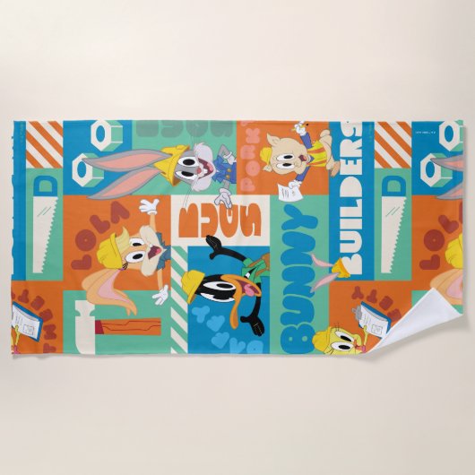 BUGS BUNNY BUILDERS™| Character Grid Pattern Strandtuch (Vorderseite)