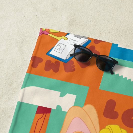 BUGS BUNNY BUILDERS™| Character Grid Pattern Strandtuch (Beispiel)