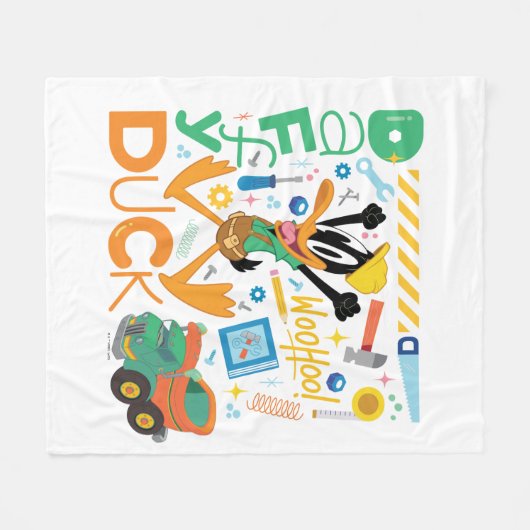 BUGS BUNNY BUILDERS™| DAFFY DUCK™-Arbeitstools Fleecedecke (Vorderseite (Horizontal))