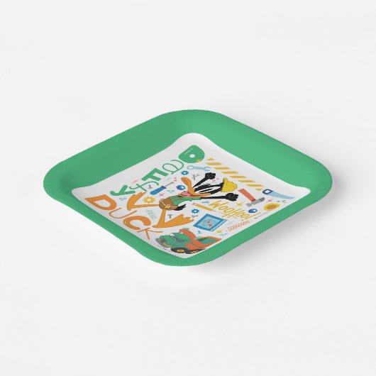 BUGS BUNNY BUILDERS™| DAFFY DUCK™-Arbeitstools Pappteller (Gewinkelt)