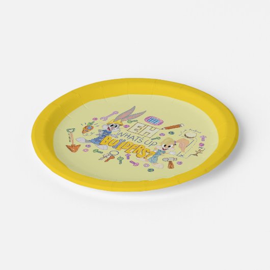 BUGS BUNNY BUILDERS™| Eh, Was sind Up Builders? Pappteller (Schrägansicht)