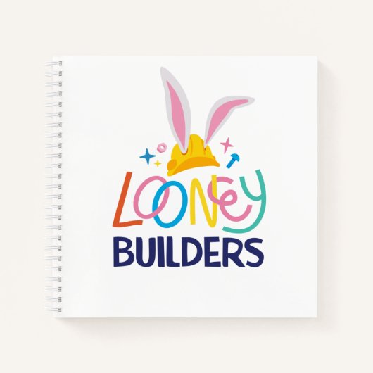 BUGS BUNNY BUILDERS™| Gestapelte Hard-Hat-Logos Notizblock (Vorderseite)