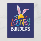 BUGS BUNNY BUILDERS™| Gestapelte Hard-Hat-Logos Postkarte (Vorderseite)