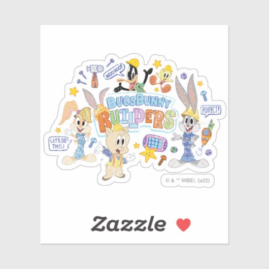 BUGS BUNNY BUILDERS™| Group Sketch Art Aufkleber (Blatt)