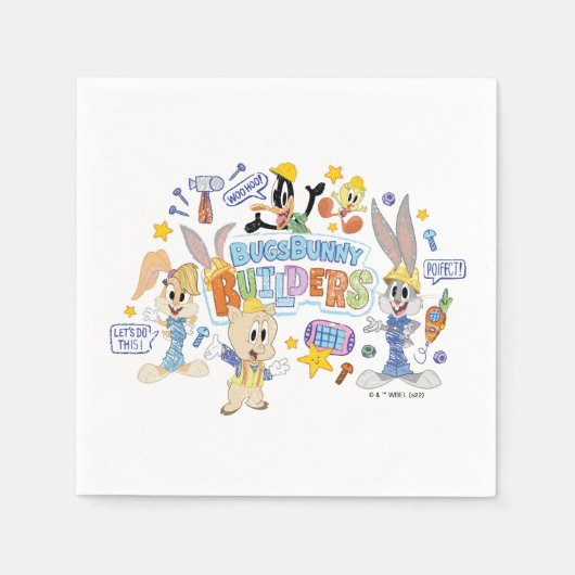 BUGS BUNNY BUILDERS™| Group Sketch Art Serviette (Vorderseite)