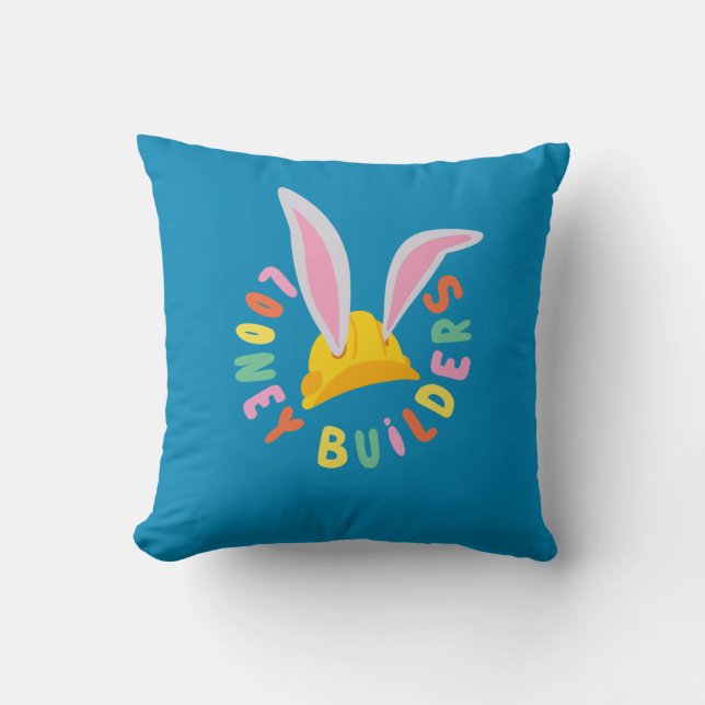 BUGS BUNNY BUILDERS™| Hard Hat Circle Logo Kissen (Vorderseite)