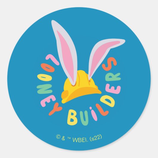 BUGS BUNNY BUILDERS™| Hard Hat Circle Logo Runder Aufkleber (Vorderseite)