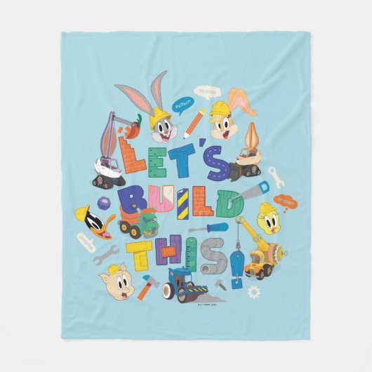 BUGS BUNNY BUILDERS™| "Let's build this" Collage Fleecedecke (Vorderseite)