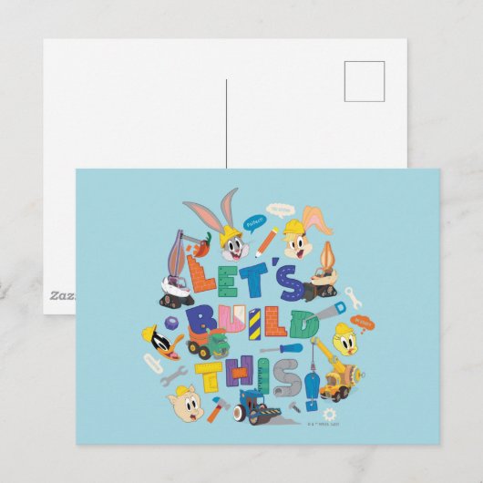BUGS BUNNY BUILDERS™| "Let's build this" Collage Postkarte (Vorne/Hinten)