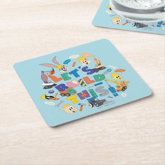 BUGS BUNNY BUILDERS™| "Let's build this" Collage Rechteckiger Pappuntersetzer (angewinkelt)