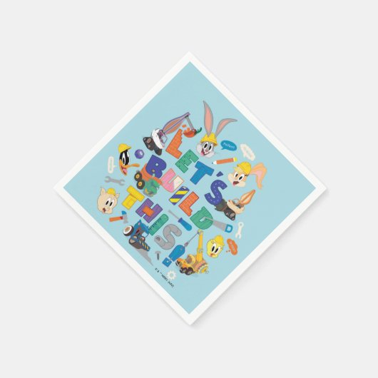 BUGS BUNNY BUILDERS™| "Let's build this" Collage Serviette (Ecke)