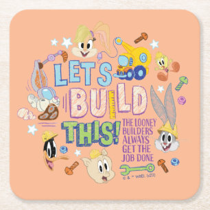 BUGS BUNNY BUILDERS™  "Let's build this" Sketch Rechteckiger Pappuntersetzer