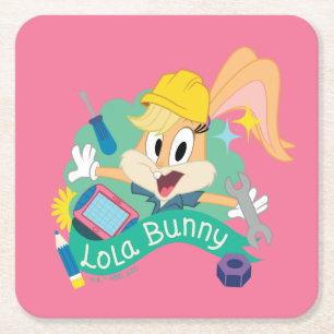 BUGS BUNNY BUILDERS™  Lola Bunny Character Graphic Rechteckiger Pappuntersetzer
