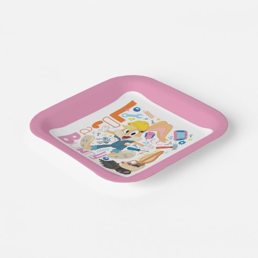 BUGS BUNNY BUILDERS™| Lola Bunny Work Tools Pappteller (Gewinkelt)