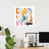 BUGS BUNNY BUILDERS™| Lola Bunny Work Tools Poster (Heimbüro)
