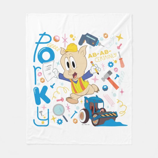 BUGS BUNNY BUILDERS™| Porky Pig Work Tools Fleecedecke (Vorderseite)