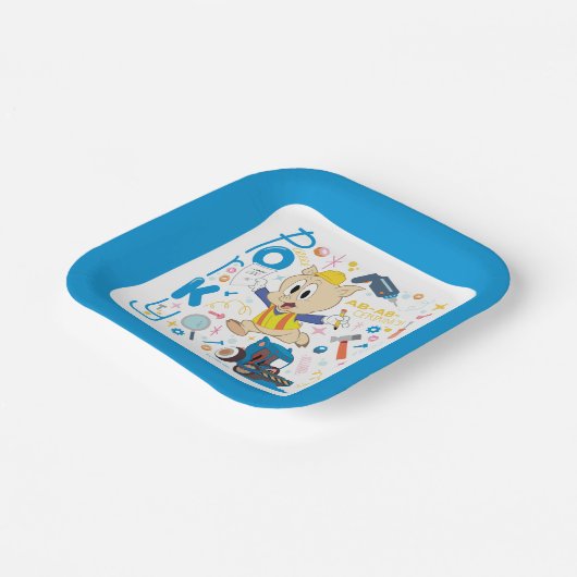 BUGS BUNNY BUILDERS™| Porky Pig Work Tools Pappteller (Gewinkelt)