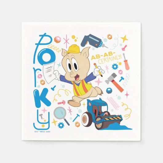 BUGS BUNNY BUILDERS™| Porky Pig Work Tools Serviette (Vorderseite)