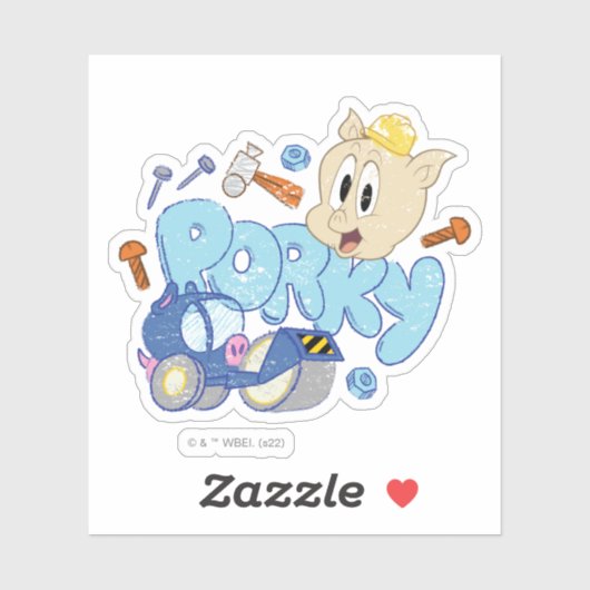 BUGS BUNNY BUILDERS™| Porky Sketch Art Aufkleber (Blatt)