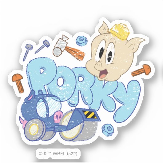 BUGS BUNNY BUILDERS™| Porky Sketch Art Aufkleber (Vorderseite)