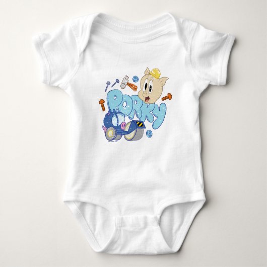 BUGS BUNNY BUILDERS™| Porky Sketch Art Baby Strampler (Vorderseite)