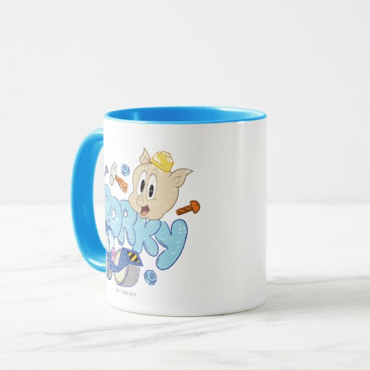 BUGS BUNNY BUILDERS™| Porky Sketch Art Tasse (Vorderseite Links)