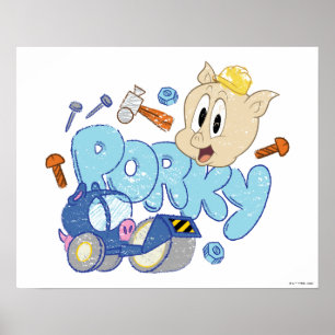 BUGS BUNNY BUILDERS™  Porky Skizzen-Kunst Poster