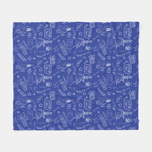 BUGS BUNNY BUILDERS™| Sketch Blueprint Muster Fleecedecke (Vorderseite (Horizontal))