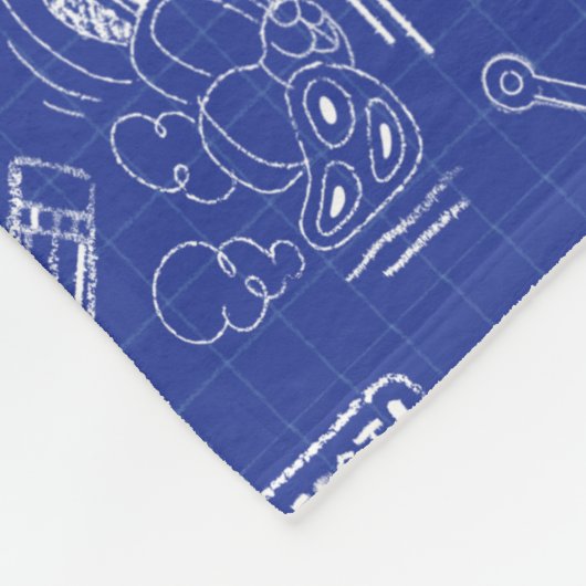 BUGS BUNNY BUILDERS™| Sketch Blueprint Muster Fleecedecke (Ecke)