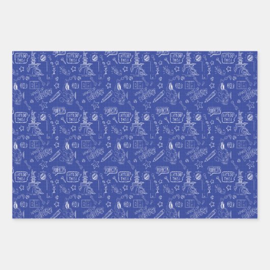 BUGS BUNNY BUILDERS™| Sketch Blueprint Muster Geschenkpapier Set (Vorderseite 2)