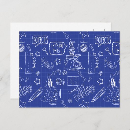 BUGS BUNNY BUILDERS™| Sketch Blueprint Muster Postkarte (Vorne/Hinten)