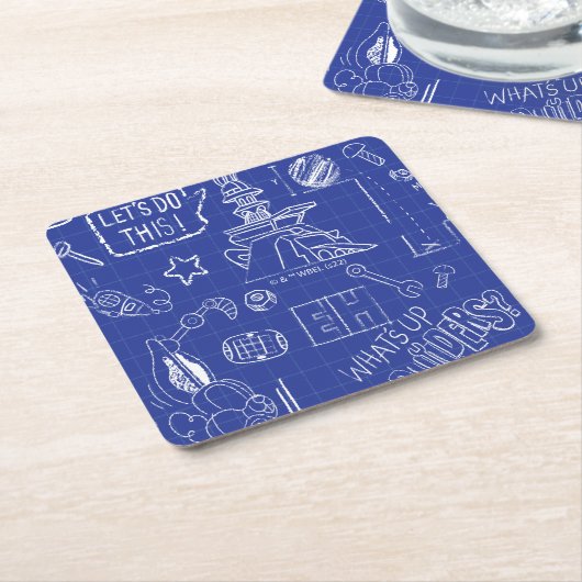 BUGS BUNNY BUILDERS™| Sketch Blueprint Muster Rechteckiger Pappuntersetzer (angewinkelt)