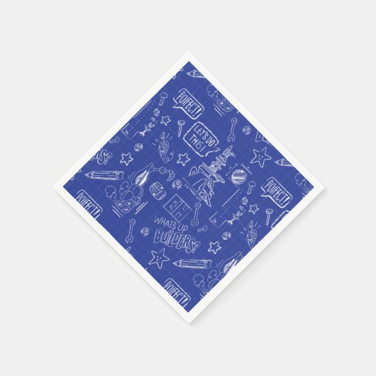 BUGS BUNNY BUILDERS™| Sketch Blueprint Muster Serviette (Ecke)