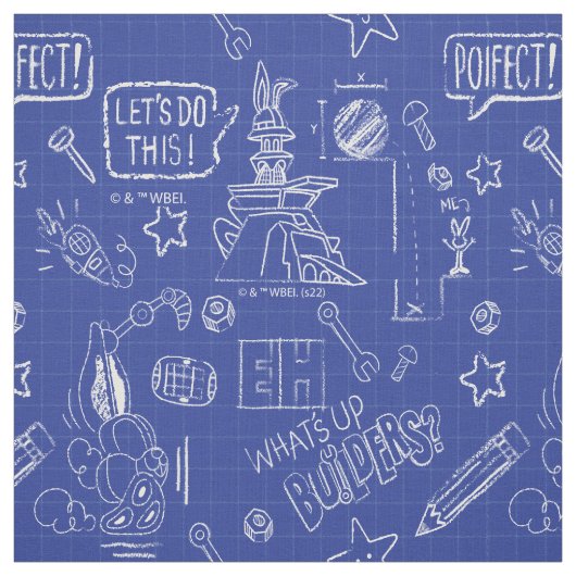 BUGS BUNNY BUILDERS™| Sketch Blueprint Muster Stoff (Muster)
