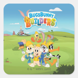 BUGS BUNNY BUILDERS™ The Looney Builders Group Quadratischer Aufkleber